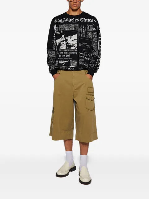 Palm Angels newspaper-print crew-neck sweater