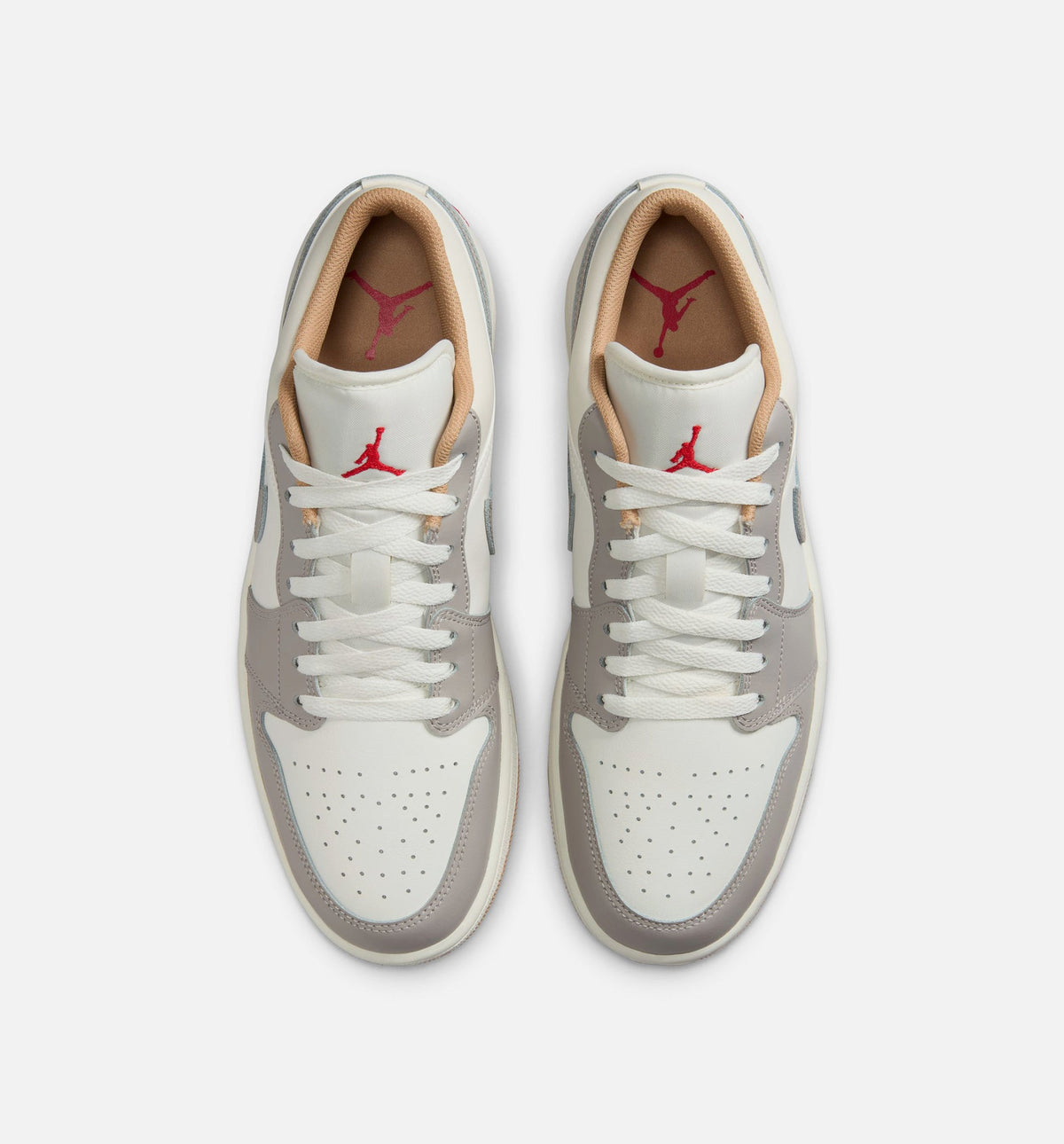 Air Jordan 1 Low - Men's Lifestyle Sneaker (Sail/Fire Red/College Grey/Hemp)